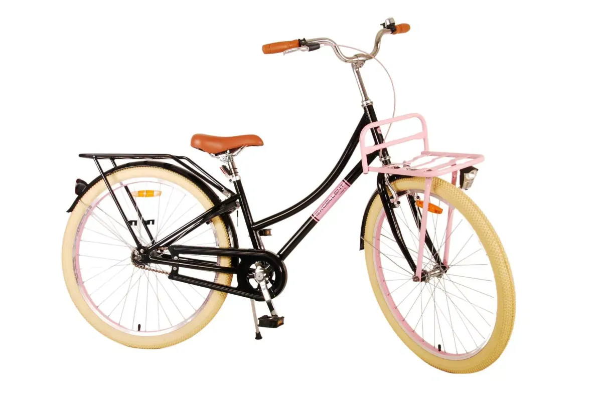 KINDERFAHRRAD Excellent - Mädchen - 26 Zoll - Rücktritt + Handbremse - Schwarz