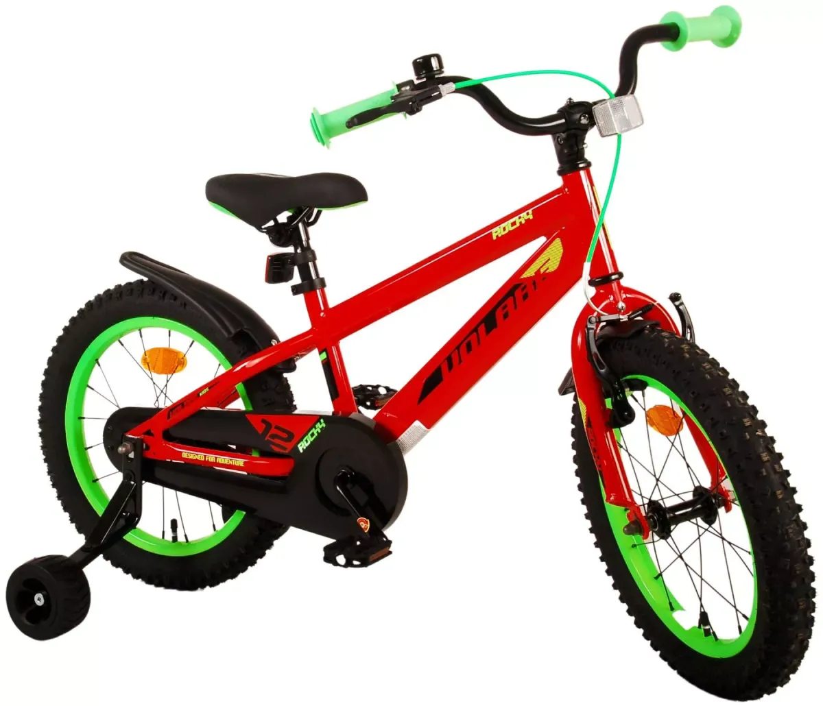 KINDERFAHRRAD Rocky - Jungen - 16 Zoll - Rücktritt + Handbremse - Rot