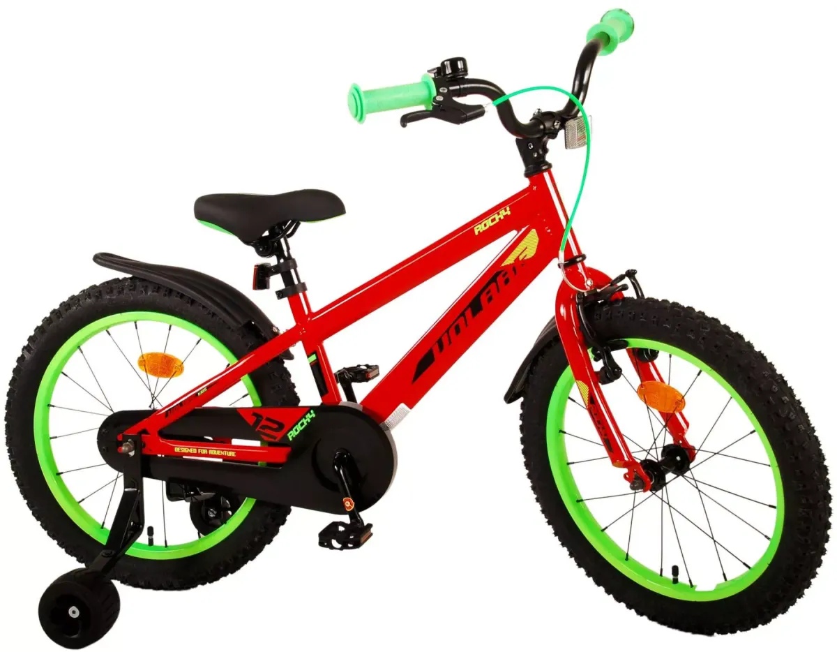 KINDERFAHRRAD Rocky - Jungen - 18 Zoll - Rücktritt + Handbremse - Rot