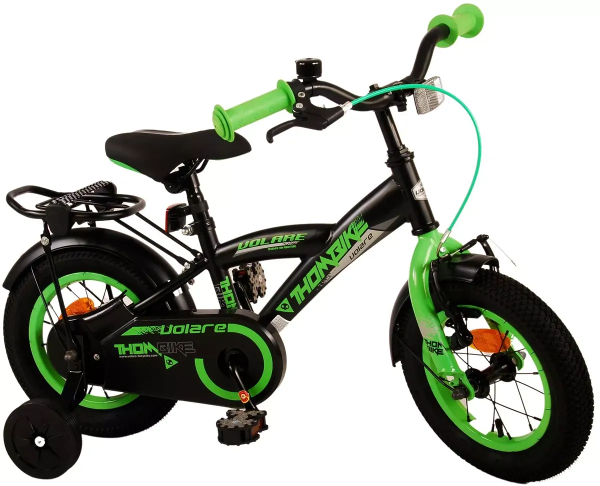 KINDERFAHRRAD Thornbike - Jungen - 12 Zoll - Rücktritt + Handbremse - Schwarz/Grün