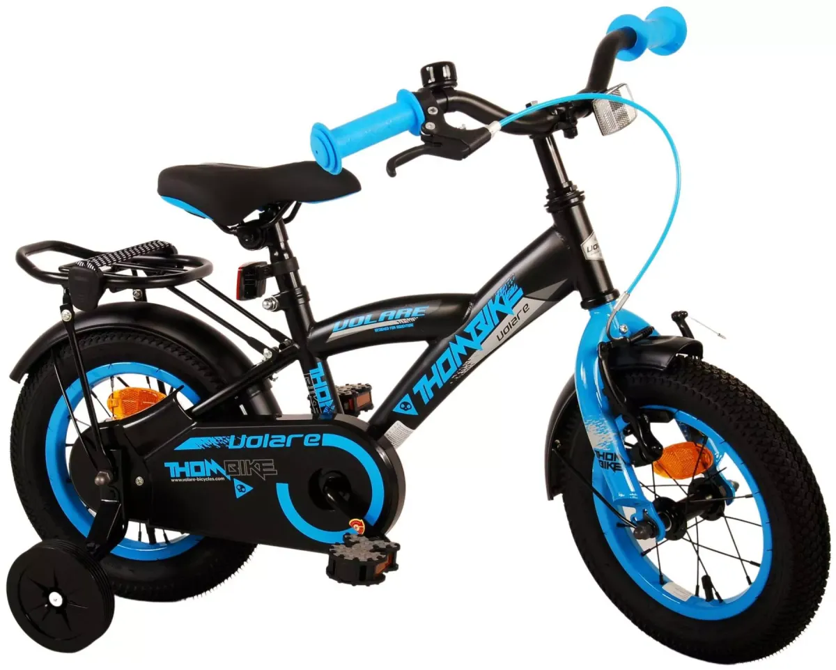KINDERFAHRRAD Thornbike - Jungen - 12 Zoll - Rücktritt + Handbremse - Schwarz/Blau
