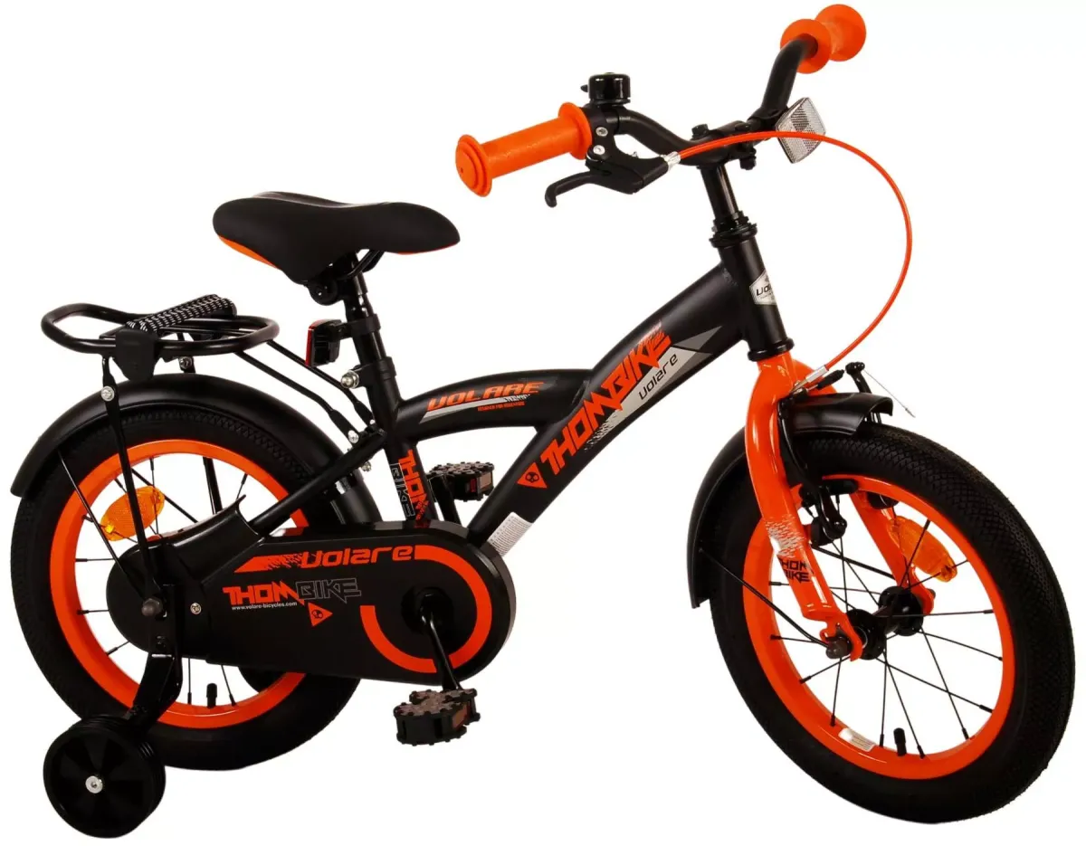 KINDERFAHRRAD Thornbike - Jungen - 14 Zoll - Rücktritt + Handbremse - Schwarz/Orange