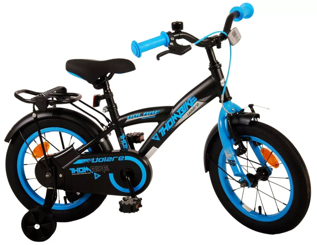 KINDERFAHRRAD Thornbike - Jungen - 14 Zoll - Rücktritt + Handbremse - Schwarz/Blau