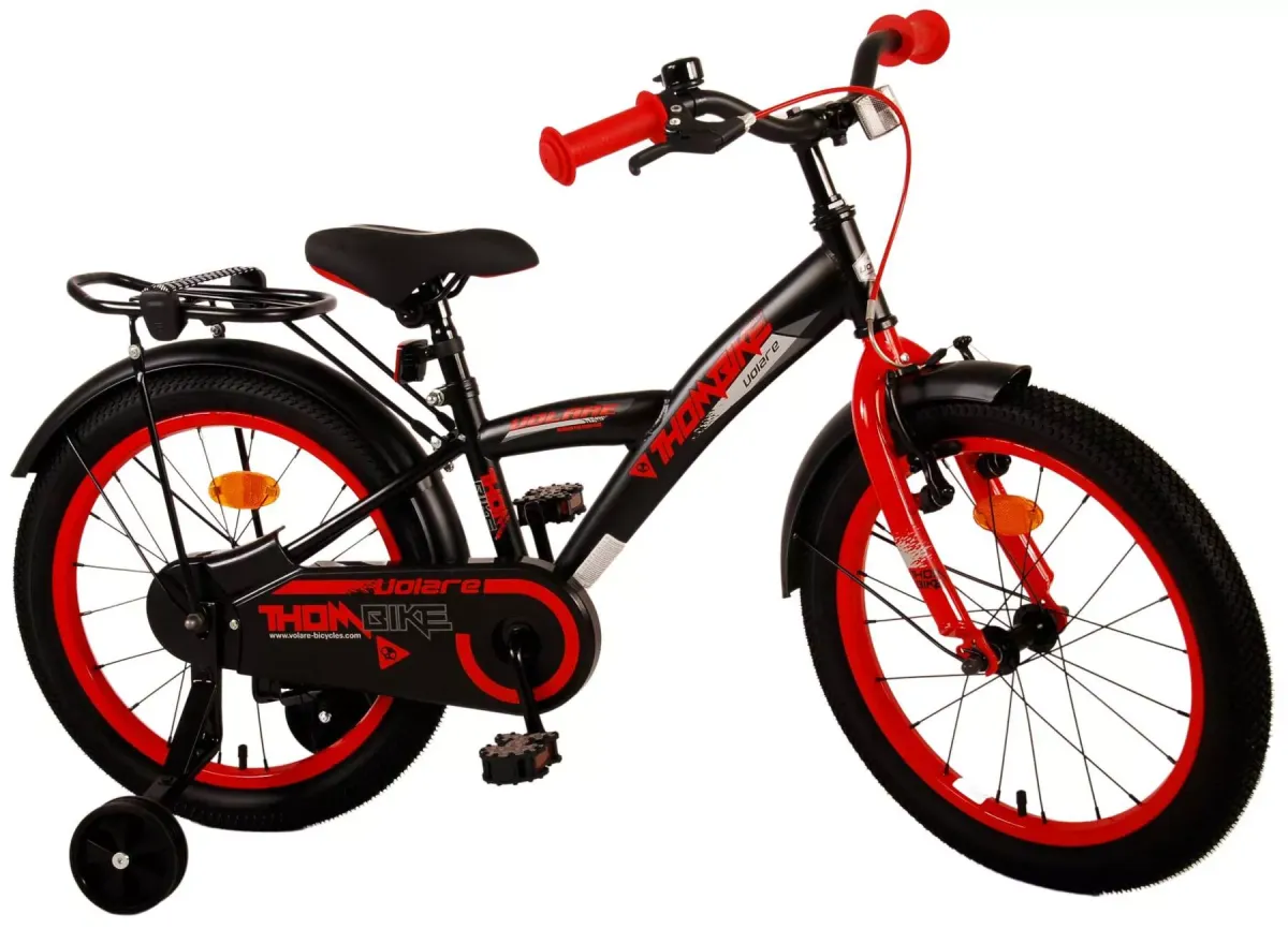 KINDERFAHRRAD Thornbike - Jungen - 18 Zoll - Rücktritt + Handbremse - Schwarz Rot
