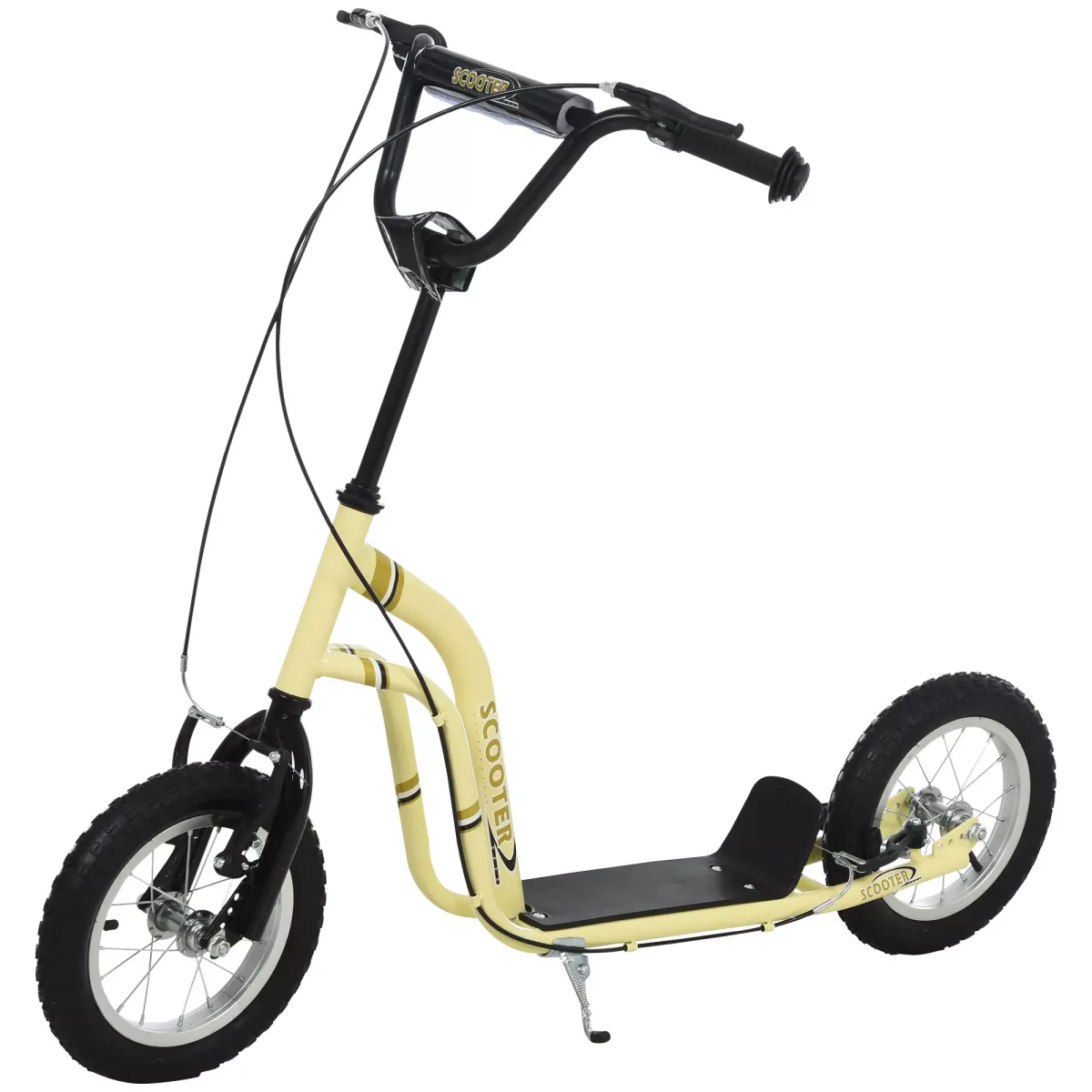 KINDERROLLER, Beige/Schwarz/Weiß, Stahl+ Aluminium