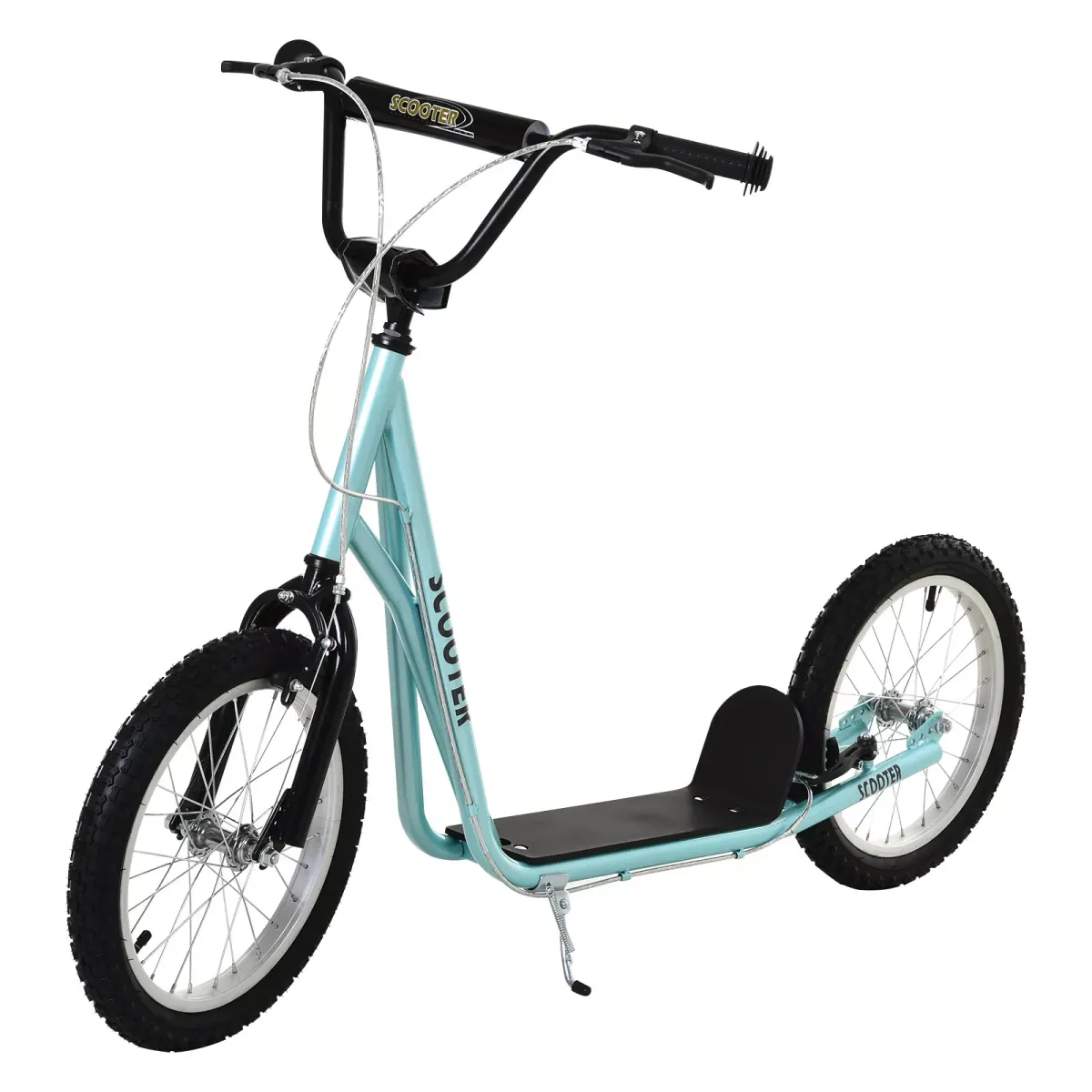 KINDERROLLER, Hellblau/Schwarz/Weiß/Grün, Stahl+ Aluminium