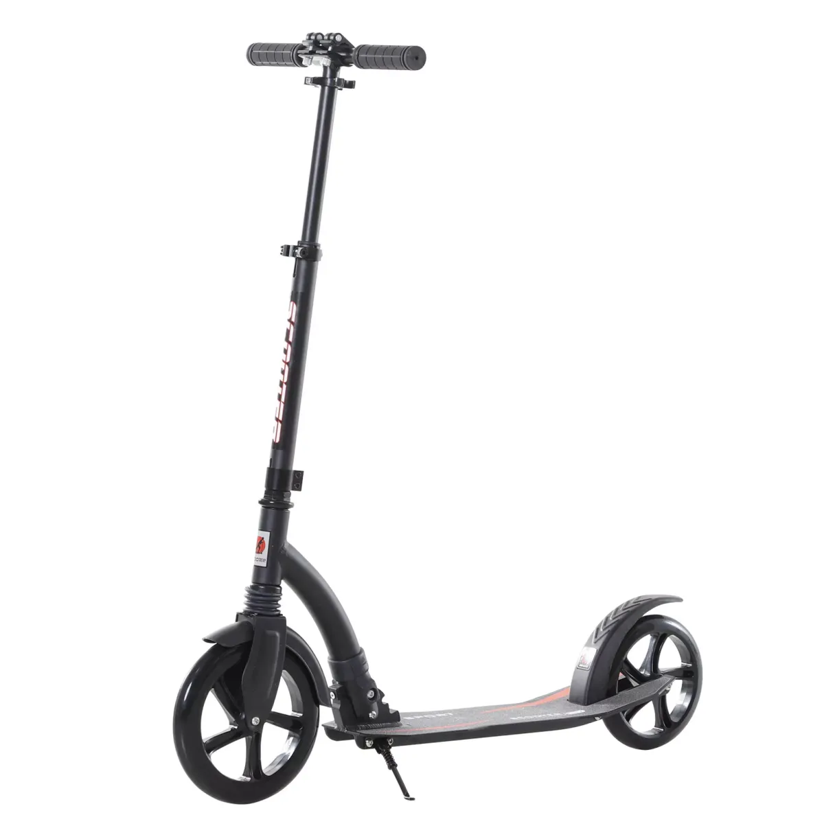 KINDERSCOOTER, Aluminium, Schwarz, L92,5 x B37,5 x H82-97 cm