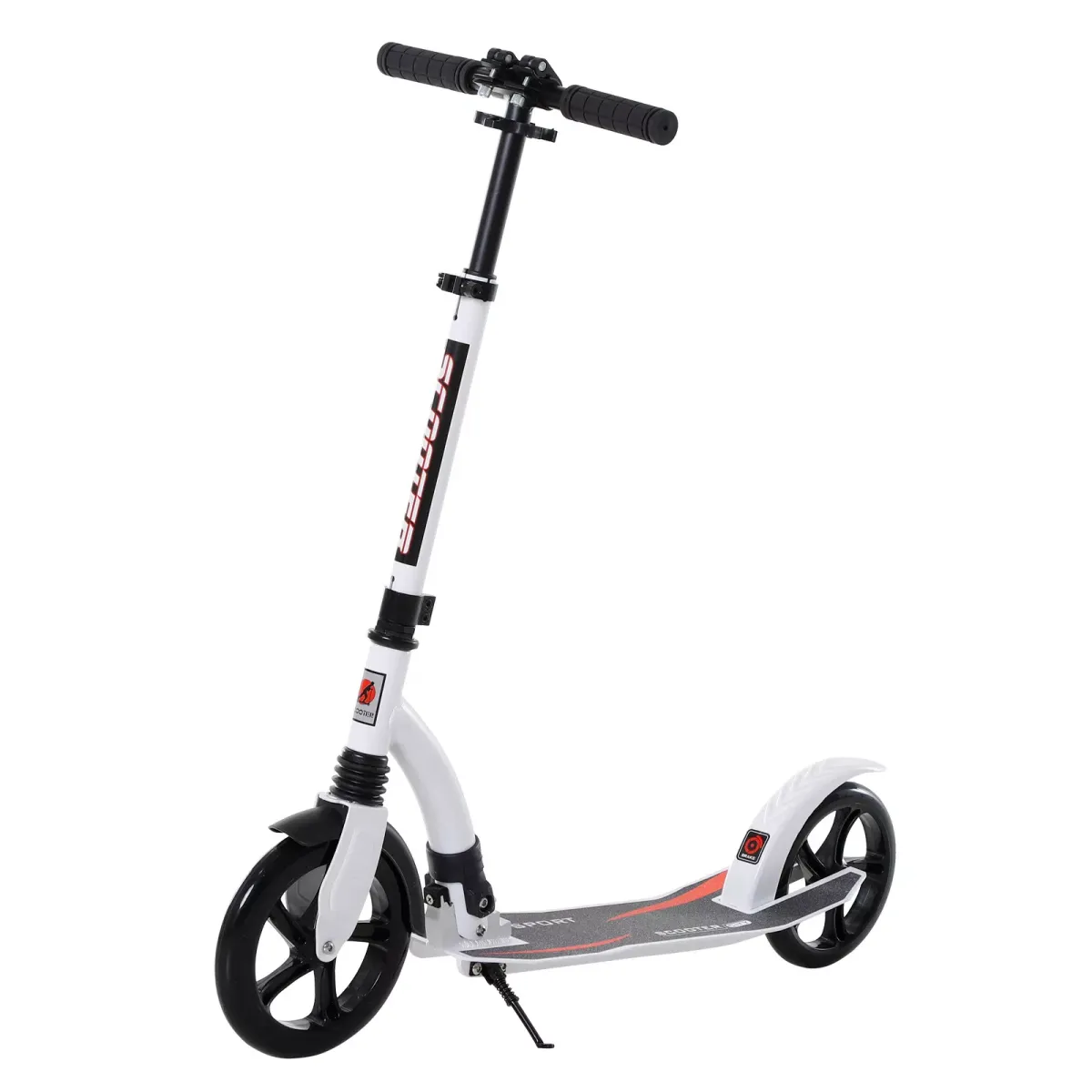 KINDERSCOOTER, Aluminium, Weiß, L92,5 x B37,5 x H82-97 cm