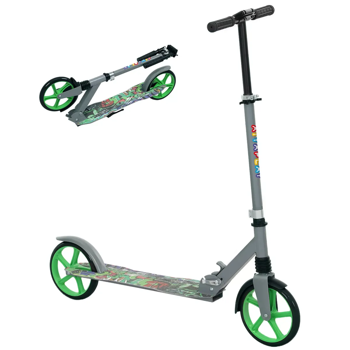 KINDERSCOOTER, Grün, Kunststoff, Metall