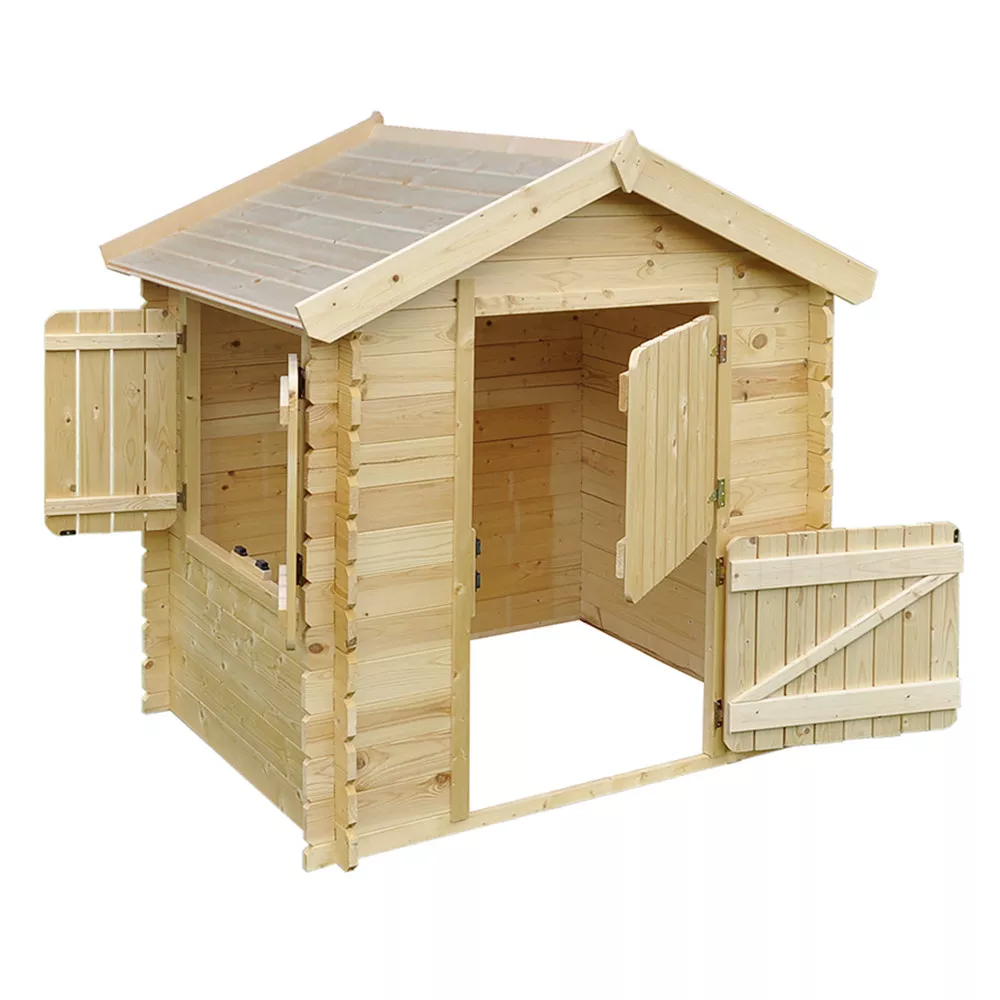 KINDERSPIELHAUS aus Holz - B112xL146xH143 cm/1.1m2 - M516-1