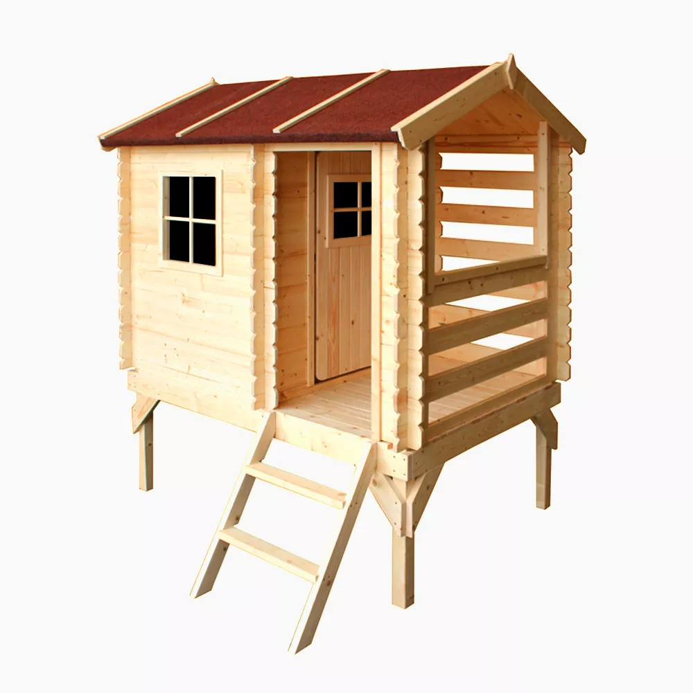 KINDERSPIELHAUS aus Holz - B146xL181xH205 cm/1,1m2 - M501B