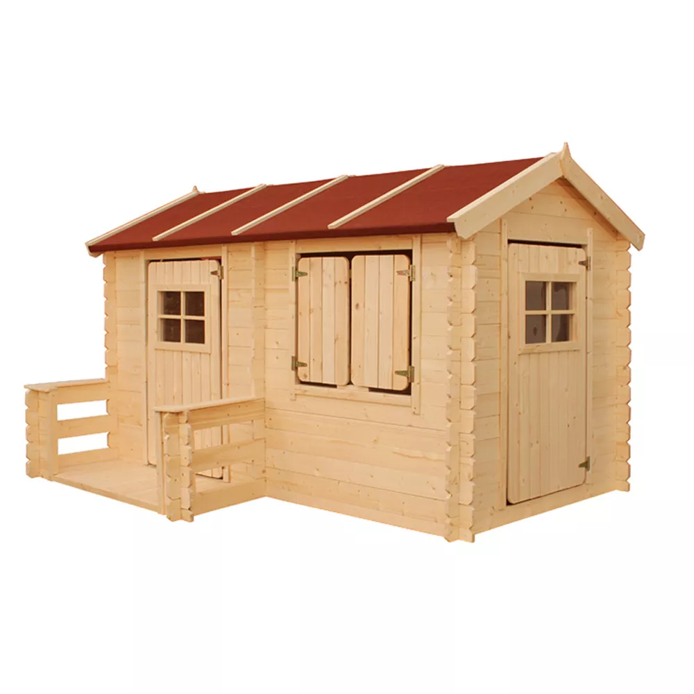 KINDERSPIELHAUS aus Holz - B178xL241xH151 cm/2,63m2 - M503