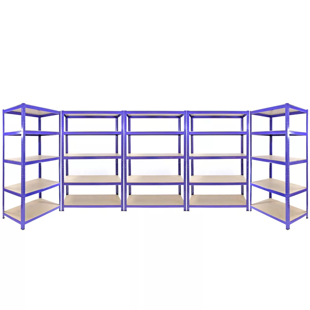 LAGERREGAL 2 x 180 x 90 x 50cm + 3x Lagerregale 180 x 120 x 50cm Blau