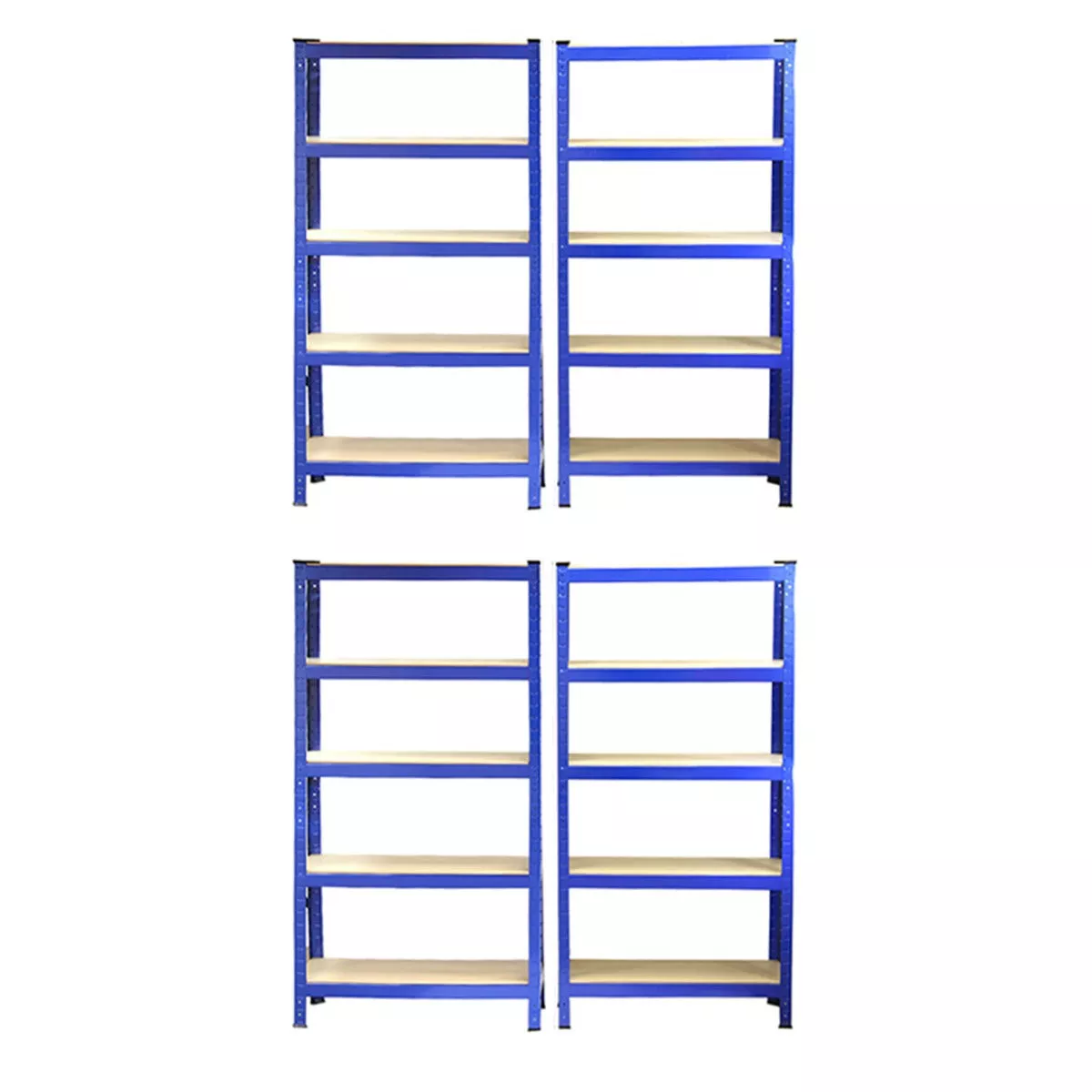 LAGERREGAL 4 x T-Rax 75cm Blau mit Gratis Gummihammer