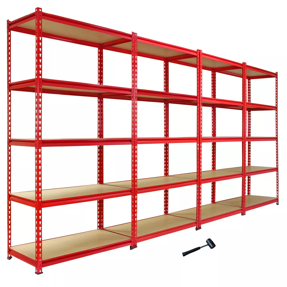 LAGERREGAL 4 x Z-Rax Rot 90cm mit Gratis Gummihammer