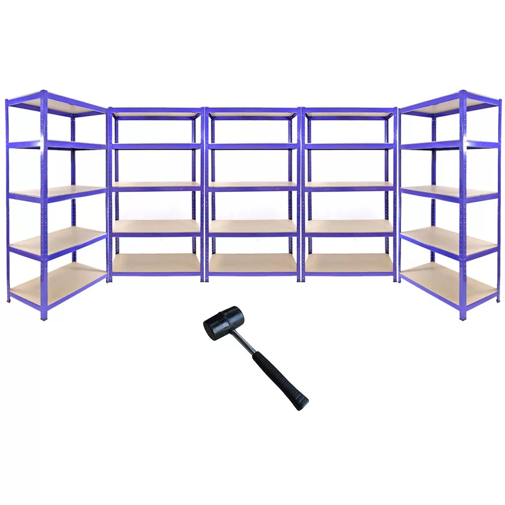 LAGERREGAL 5 x Monster Racking T-Rax 90cm blau