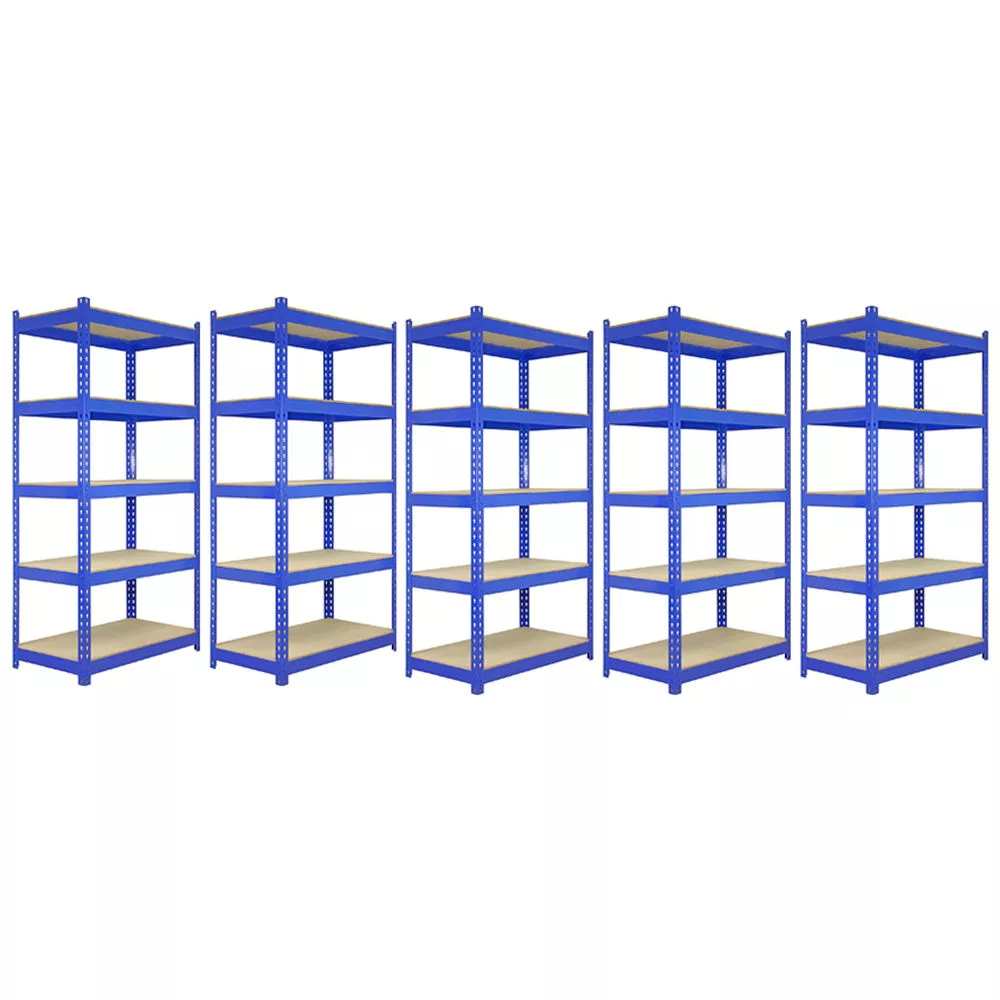 LAGERREGAL 5 x Q-Rax 180cm x 90cm x 50cm Blau