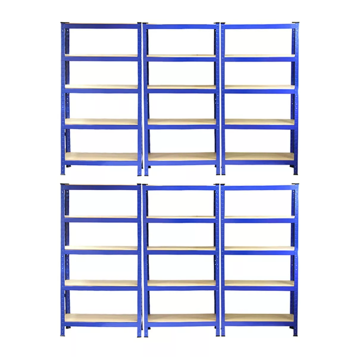 LAGERREGAL 6 x T-Rax 75cm Blau mit Gratis Gummihammer