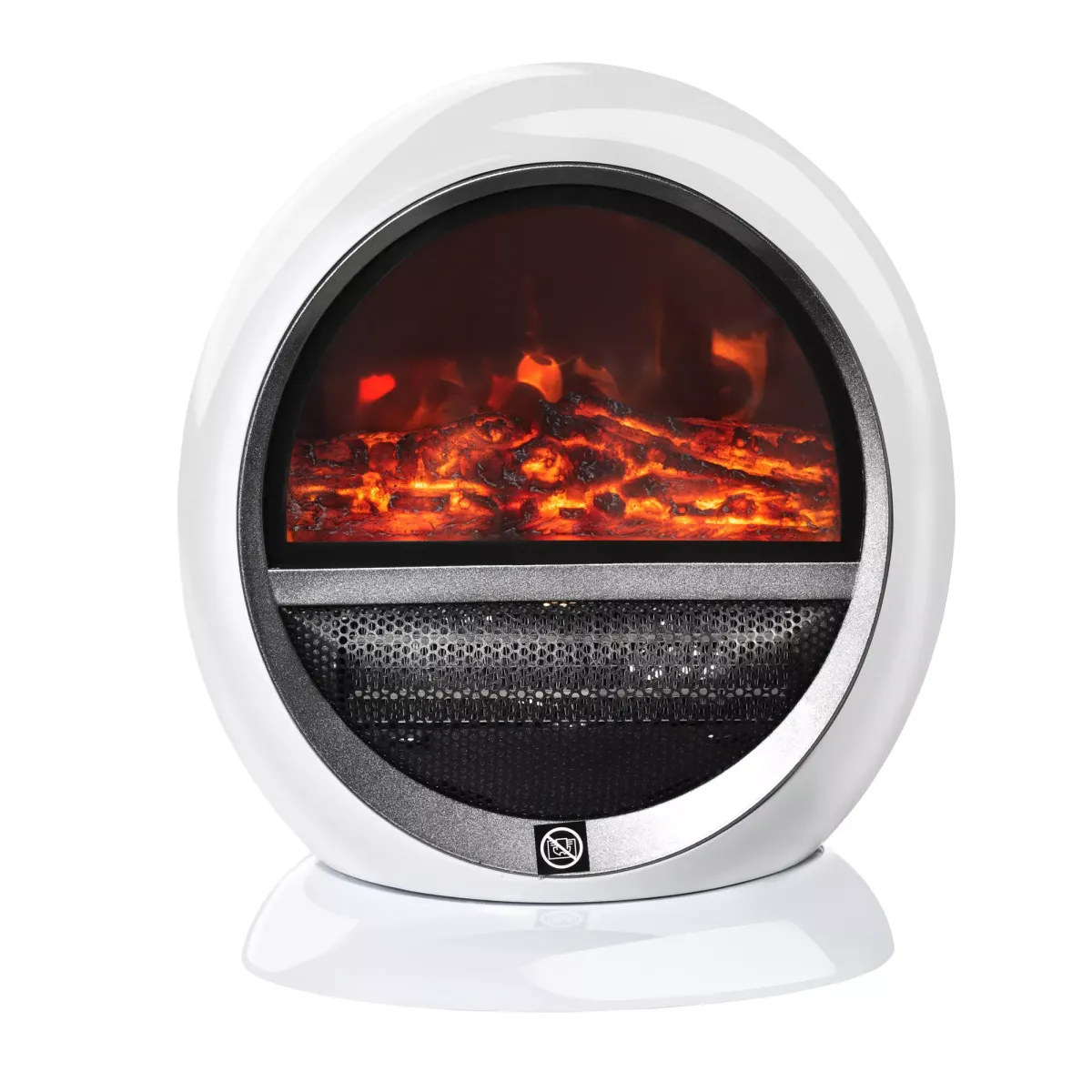 LED Elektrokamin mit Flammeneffekt, 1500W, ABS, Weiß, 30,5 x 18 x 35 cm