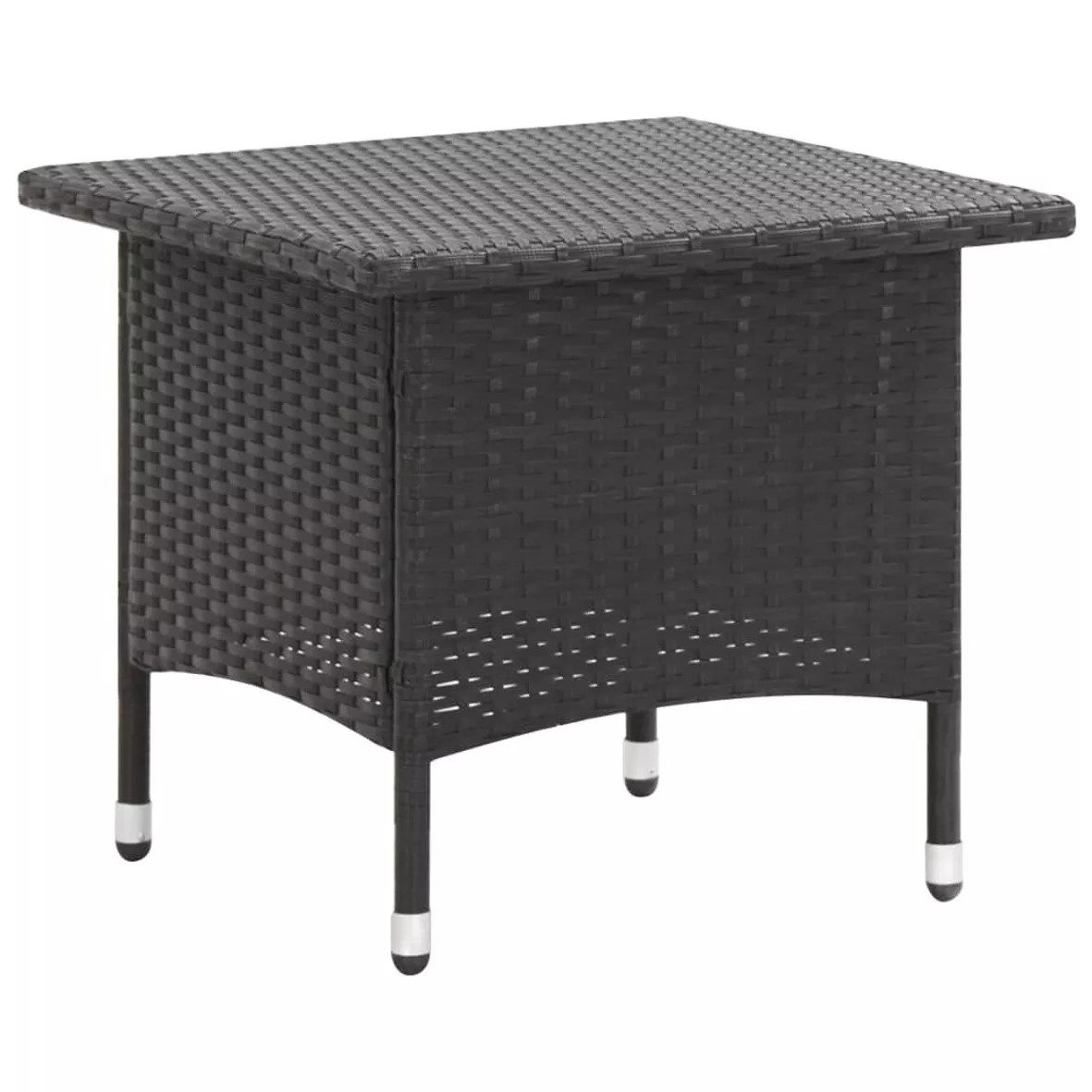 LOUNGETISCH SCHWARZ 50 X 50 X 47 CM POLY RATTAN