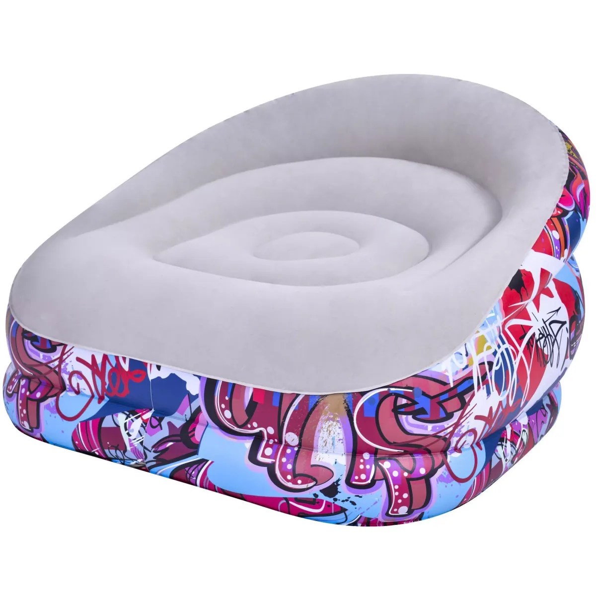 LUFTSESSEL aufblasbarer Sessel im Graffiti-Design 105 x 98 x 65 cm ohne Pumpe