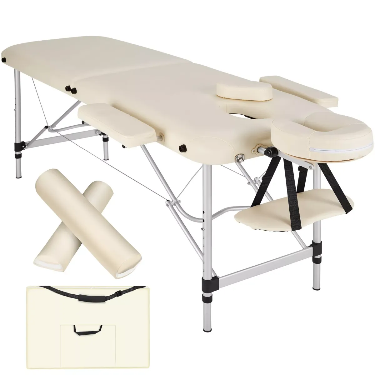 MASSAGELIEGE 2 Zonen, 210 x 95 x 89 cm,beige