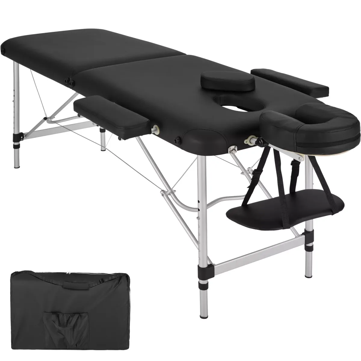 MASSAGELIEGE 2 Zonen, 210 x 95 x 89 cm,schwarz