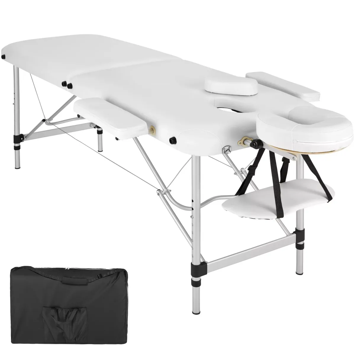 MASSAGELIEGE 2 Zonen, 210 x 95 x 89 cm,weiß