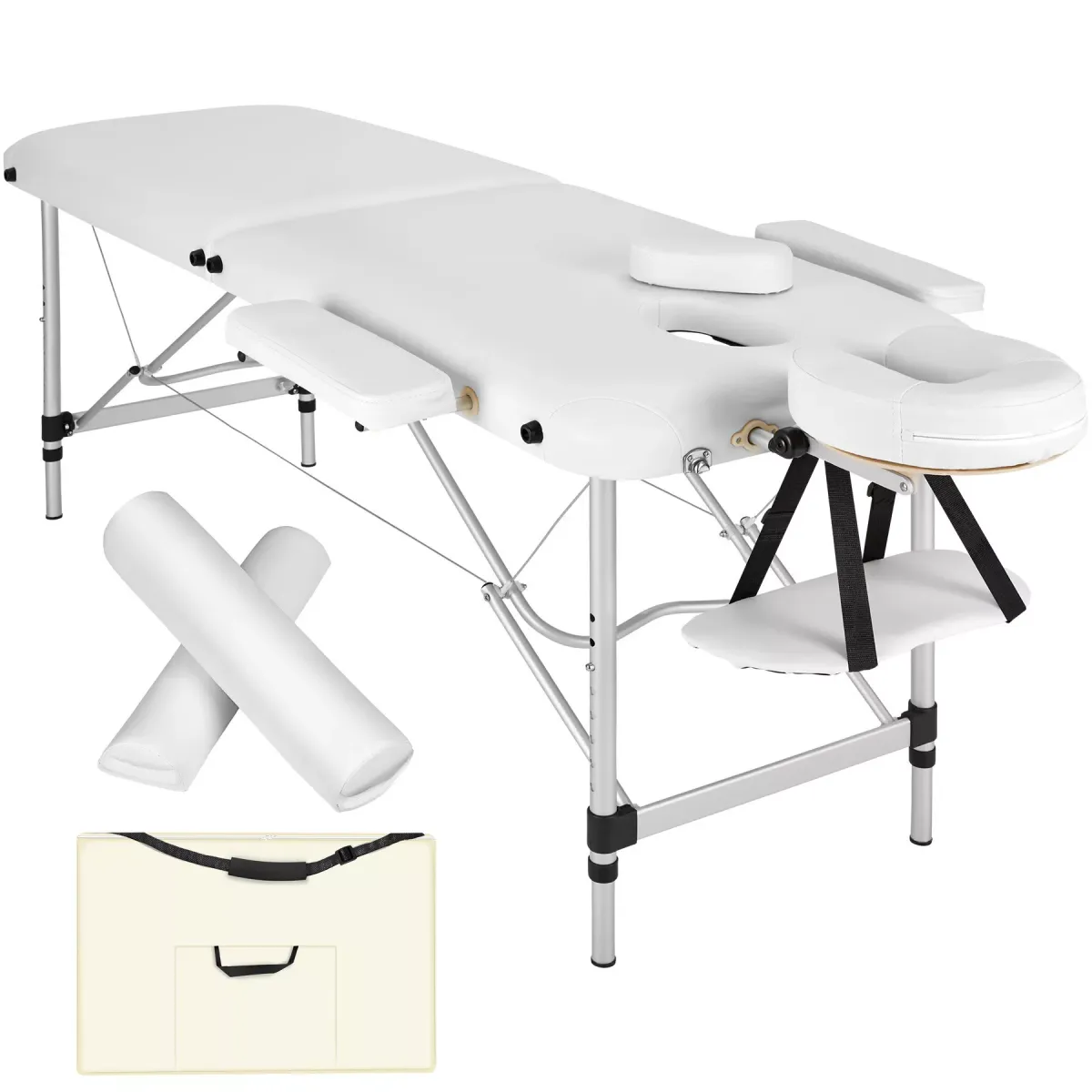 MASSAGELIEGE 2 Zonen, 210 x 95 x 89 cm,weiß