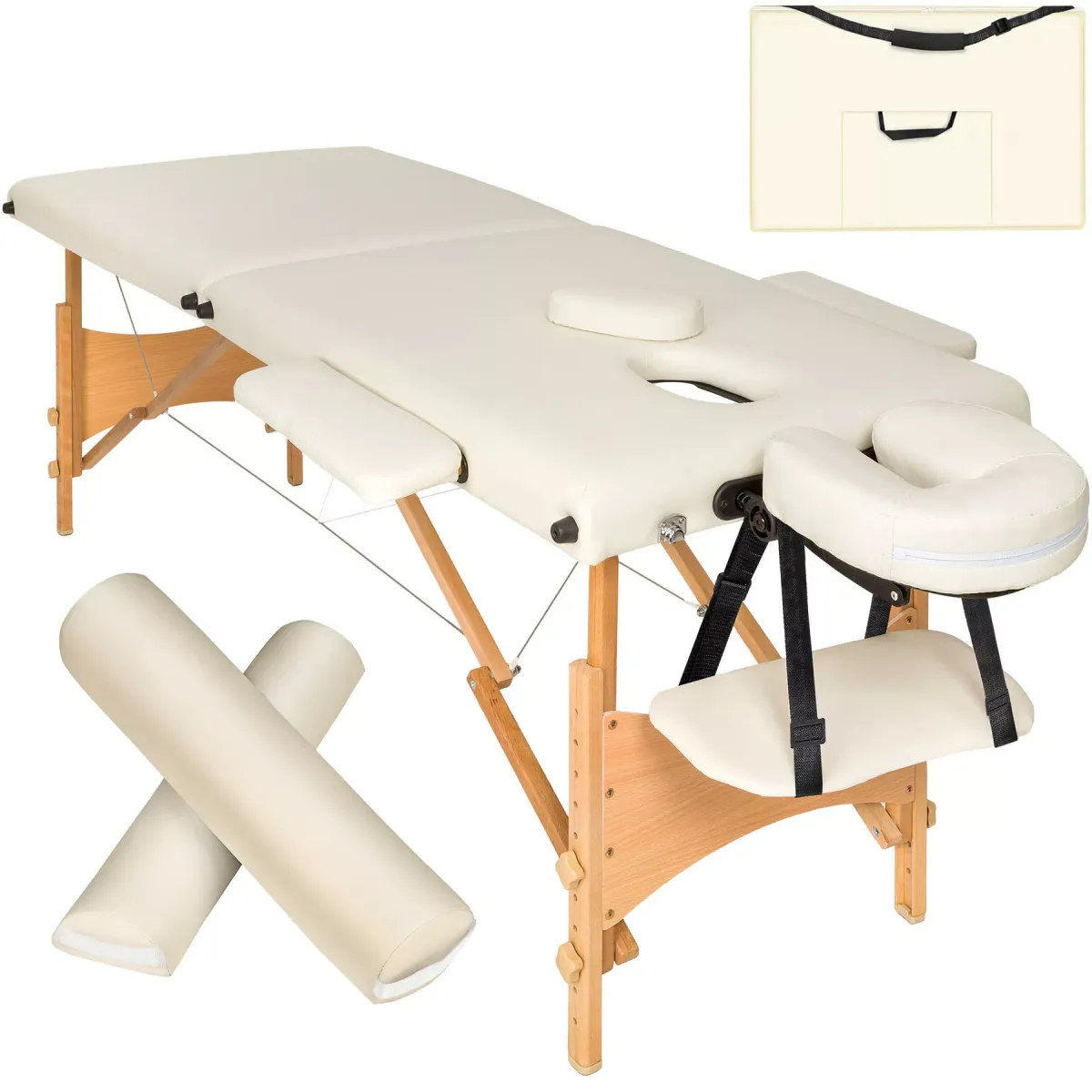 MASSAGELIEGE 2 Zonen Freddi,210 x 95 x 84 cm,beige
