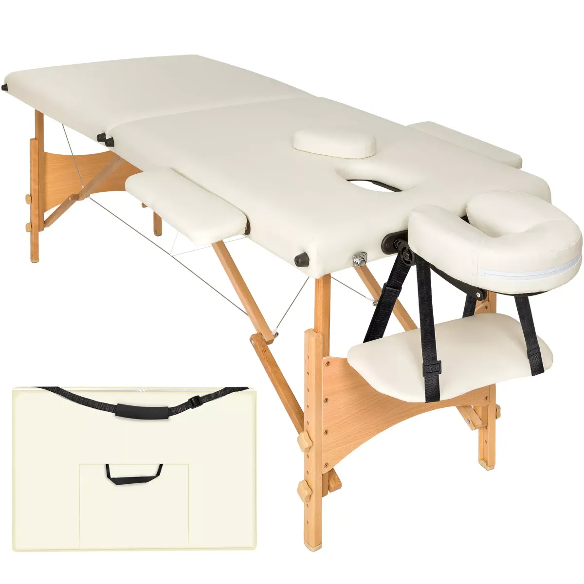 MASSAGELIEGE 2 Zonen Freddi,210 x 95 x 84 cm,beige