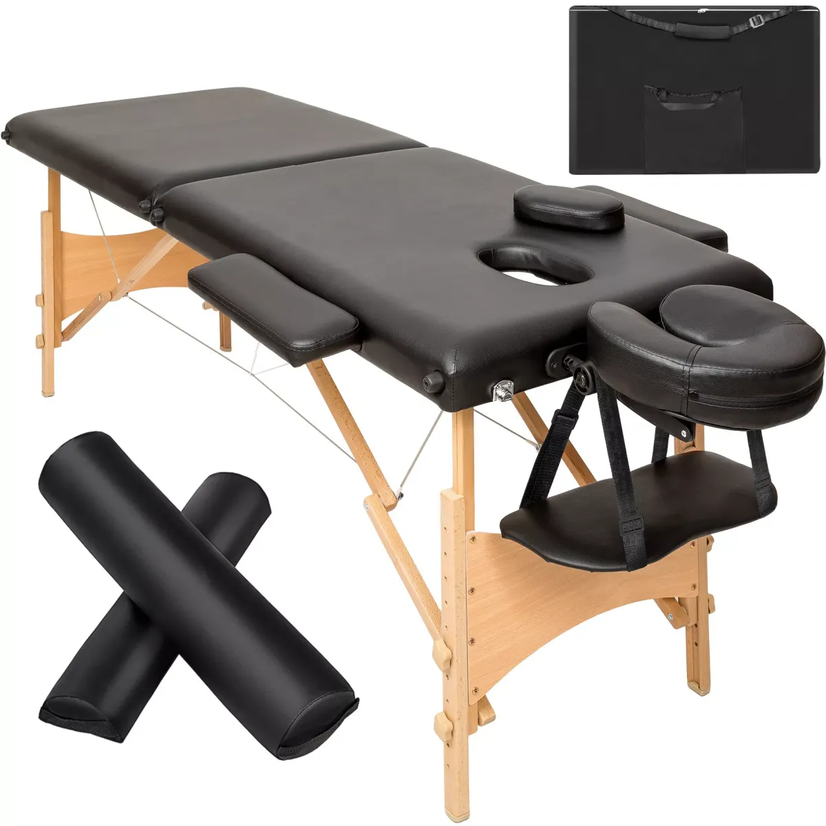 MASSAGELIEGE 2 Zonen Freddi,210 x 95 x 84 cm,schwarz