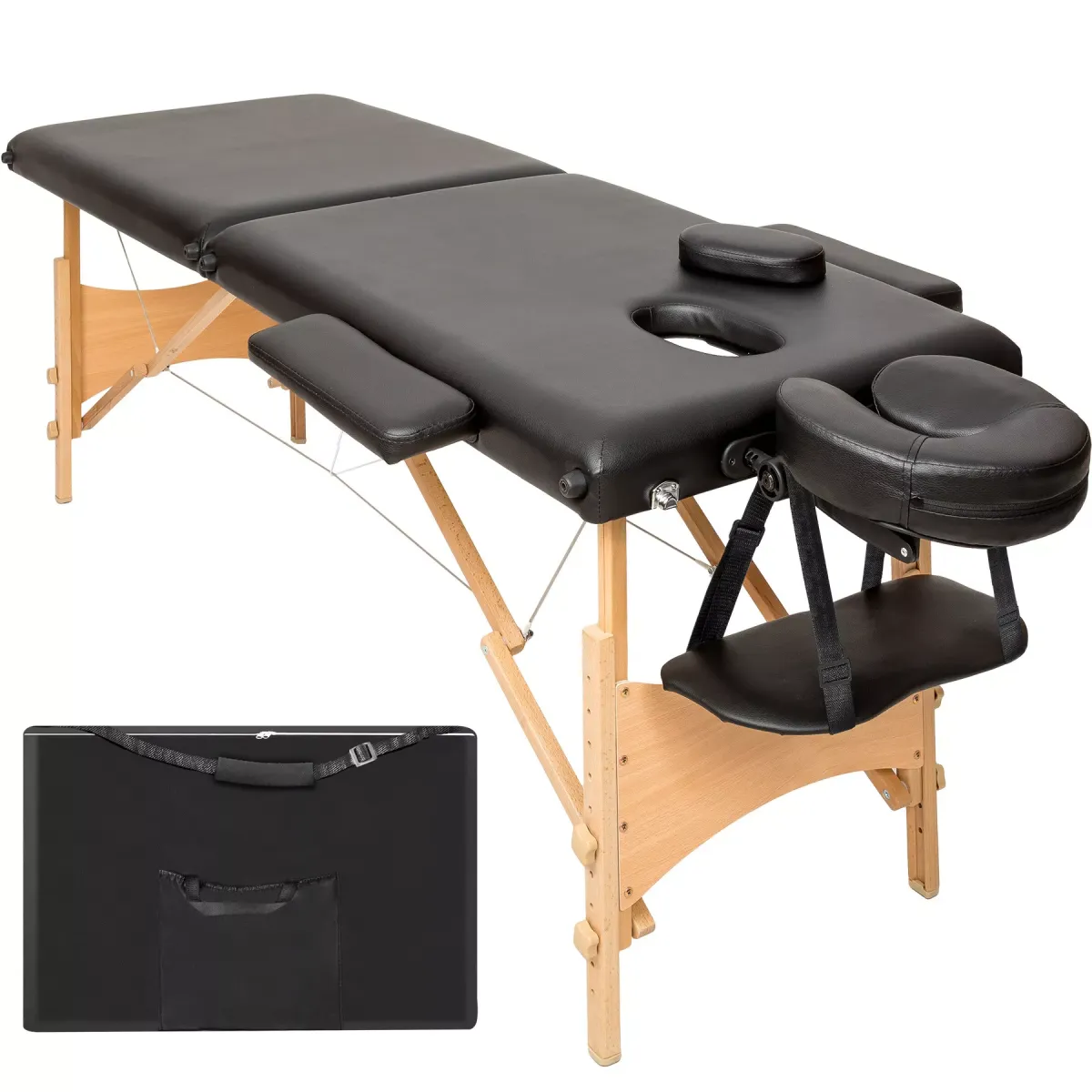 MASSAGELIEGE 2 Zonen Freddi,210 x 95 x 84 cm,schwarz