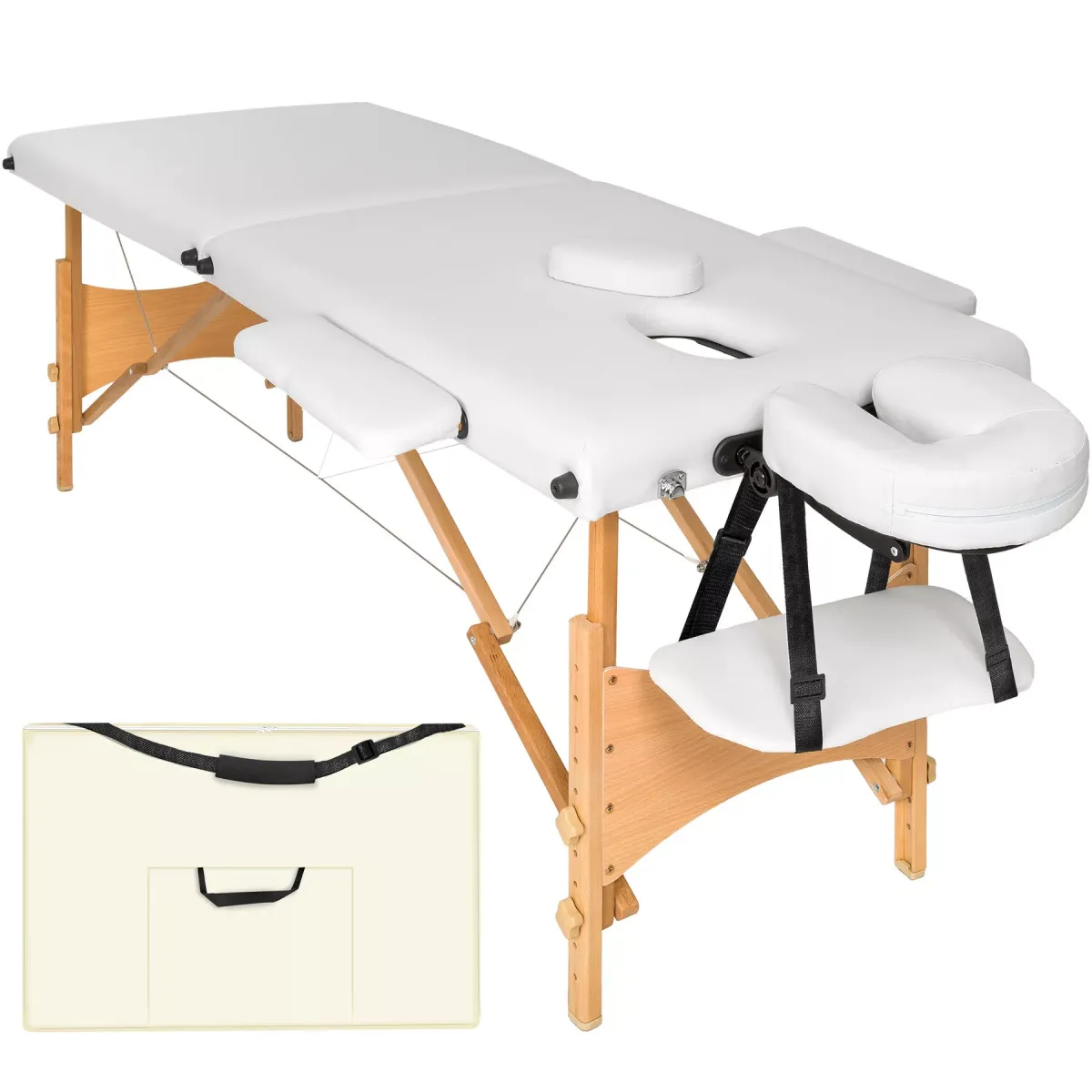 MASSAGELIEGE 2 Zonen Freddi,210 x 95 x 84 cm,weiß