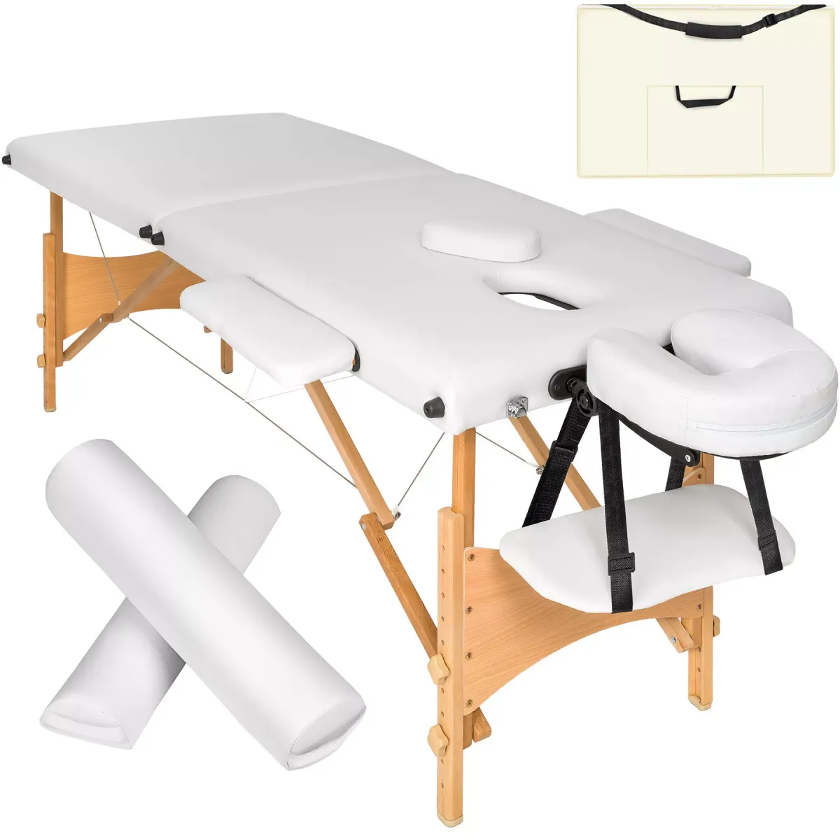 MASSAGELIEGE 2 Zonen Freddi,210 x 95 x 84 cm,weiß