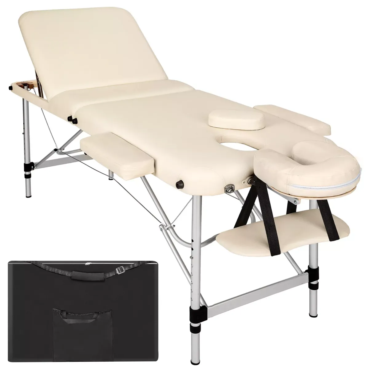 MASSAGELIEGE 3 Zonen, 210 x 95 x 90 cm,beige