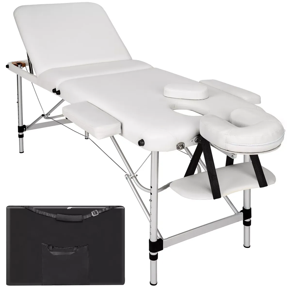 MASSAGELIEGE 3 Zonen, 210 x 95 x 90 cm,weiß