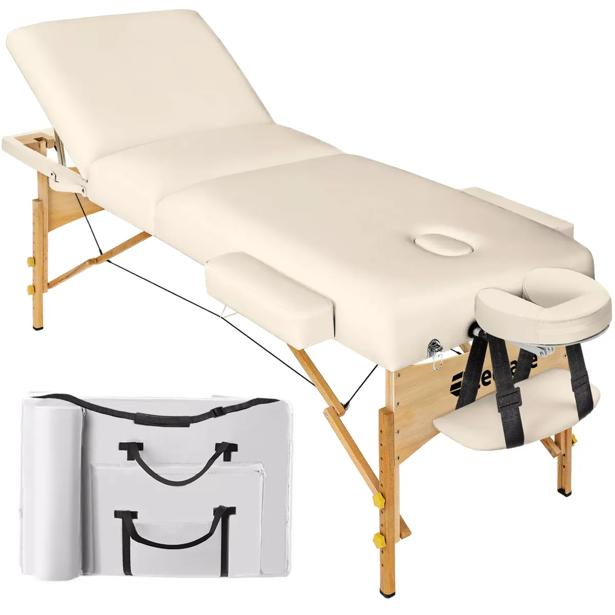 MASSAGELIEGE 3 Zonen, 218 x 102 x 90 cm,beige