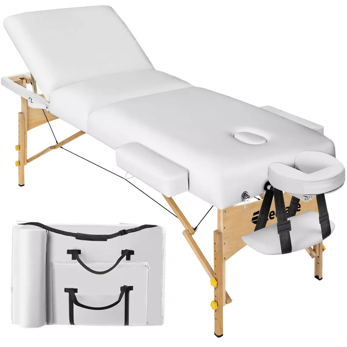 MASSAGELIEGE 3 Zonen, 218 x 102 x 90 cm,weiß