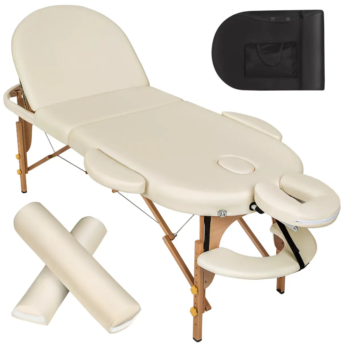 MASSAGELIEGE 3 Zonen, 230 x 104 x 85 cm,beige