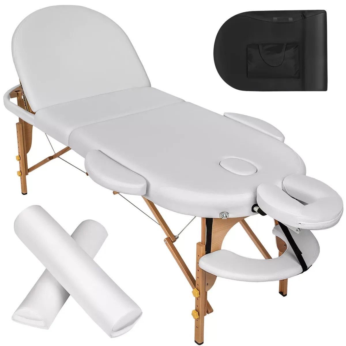 MASSAGELIEGE 3 Zonen, 230 x 104 x 85 cm,weiß
