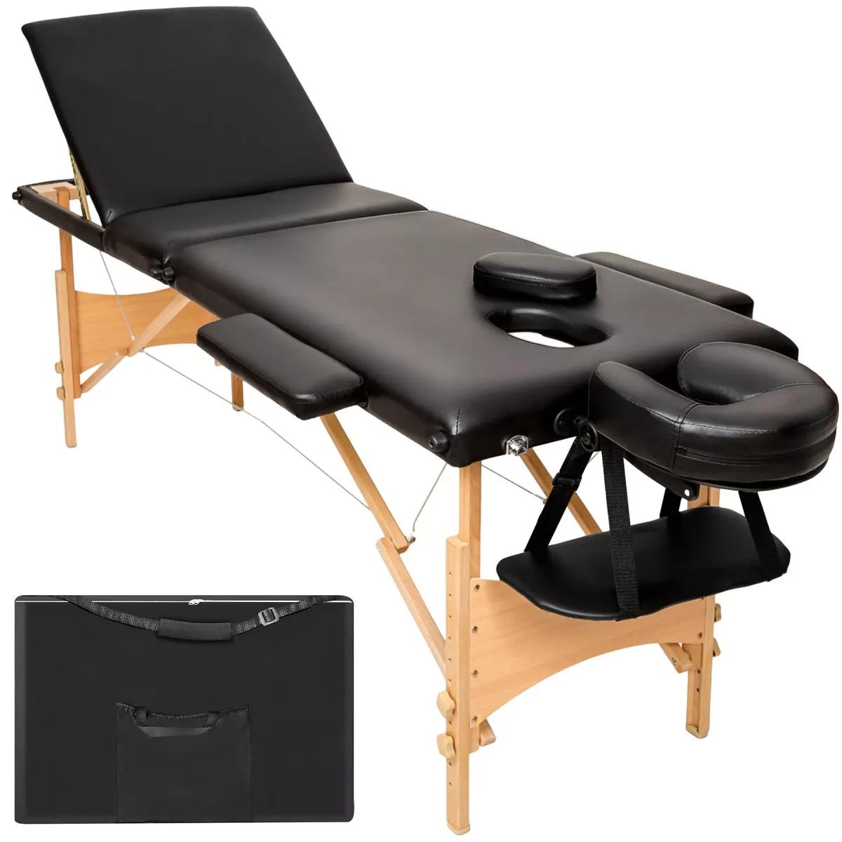 MASSAGELIEGE 3 Zonen Daniel,210 x 95 x 84 cm,schwarz