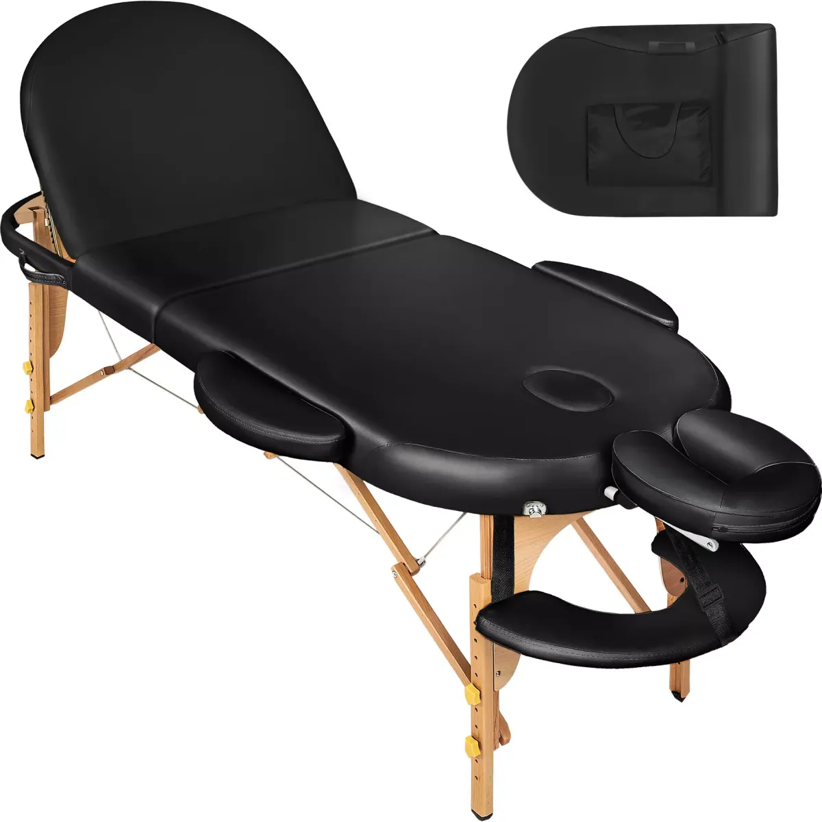 MASSAGELIEGE 3 Zonen Sawsan,230 x 104 x 85 cm,schwarz