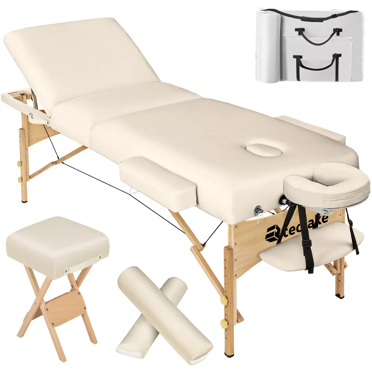 MASSAGELIEGE-SET 3 Zonen, 218 x 102 x 90 cm,beige