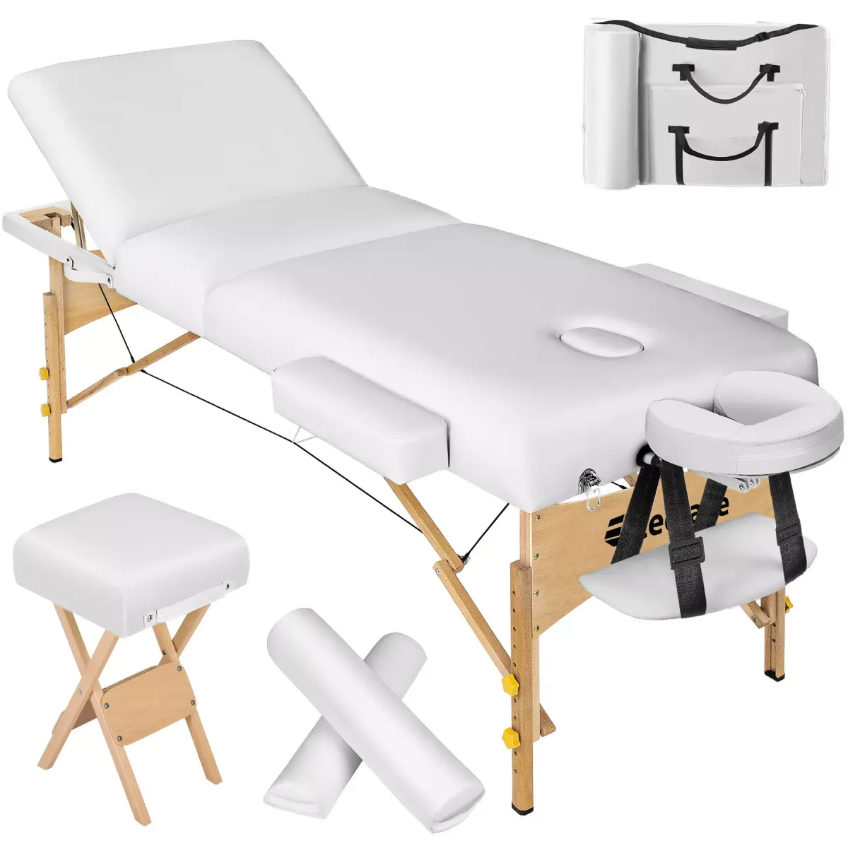 MASSAGELIEGE-SET 3 Zonen, 218 x 102 x 90 cm,weiß
