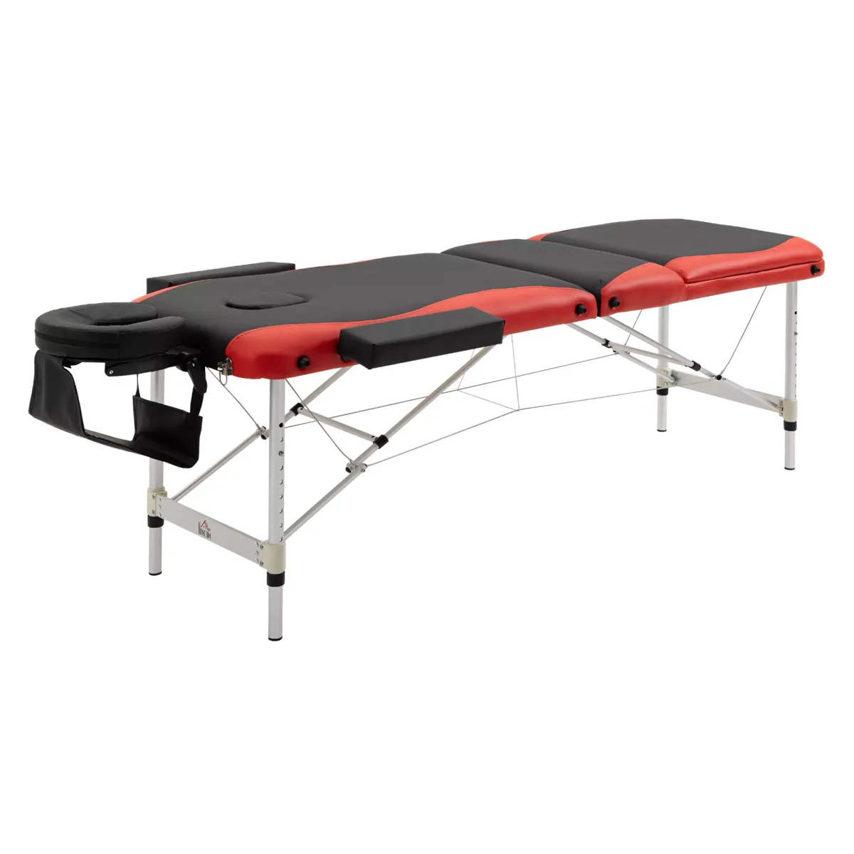 MASSAGELIEGEN, Aluminium, Schwarz+Rot
