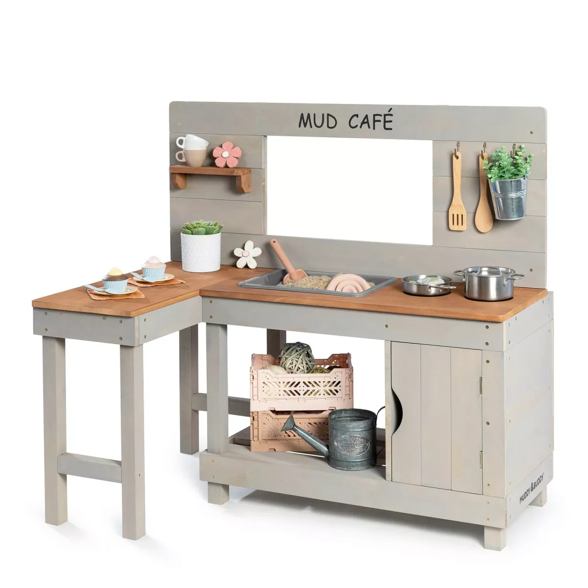 MATSCHKÜCHE MUD CAFÉ Holz, Kunststoff Grau