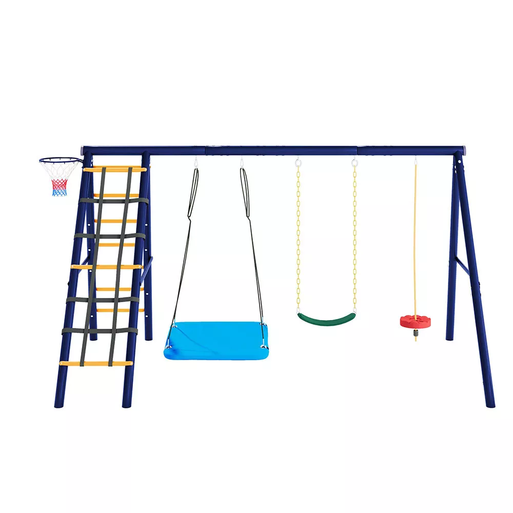 OUTDOOR-SCHAUKEL-SET mit 3 Schaukeln，Antikblau