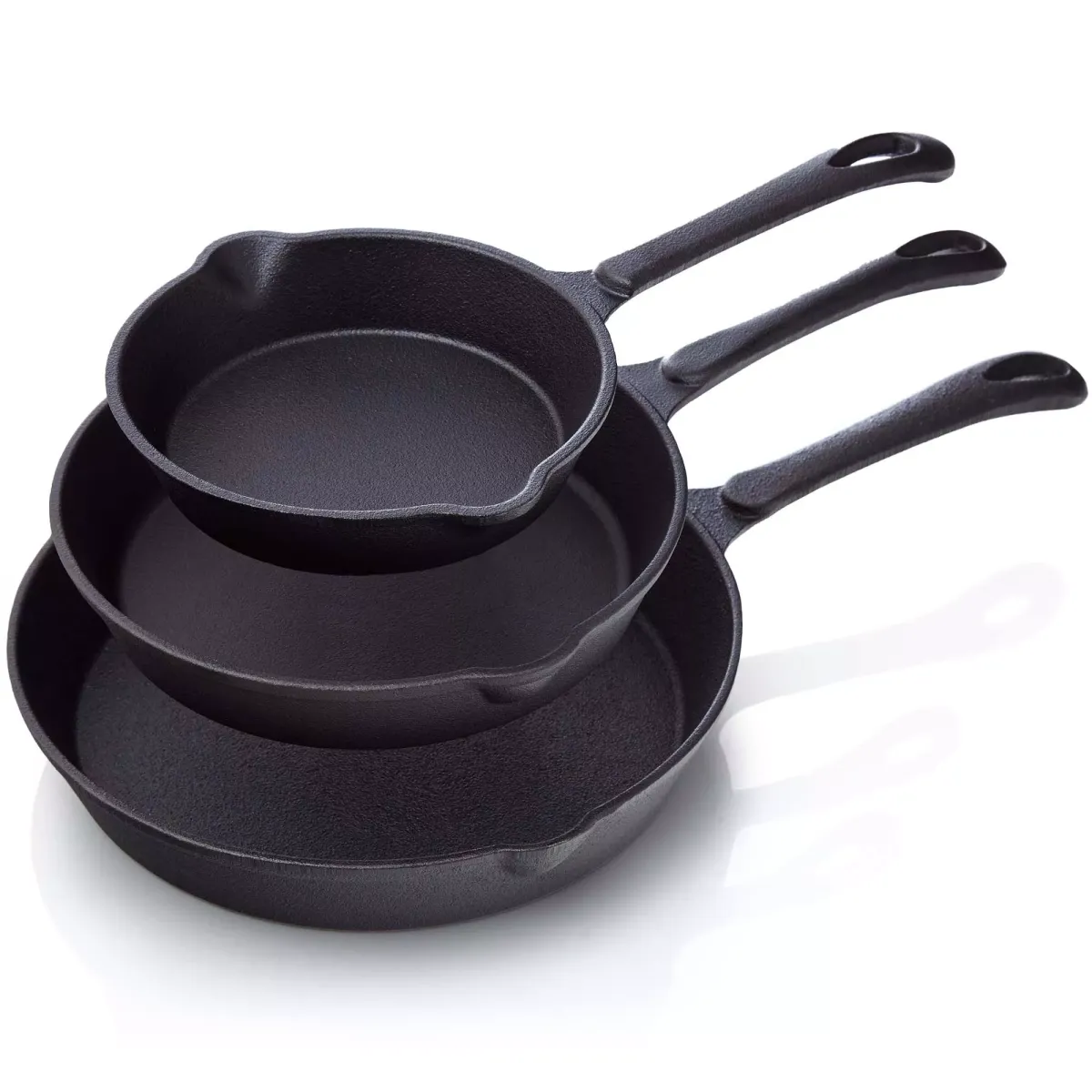 PFANNENSET Gusseisen 3-tlg Ø16,20,26 - Grillpfanne Gusspfanne
