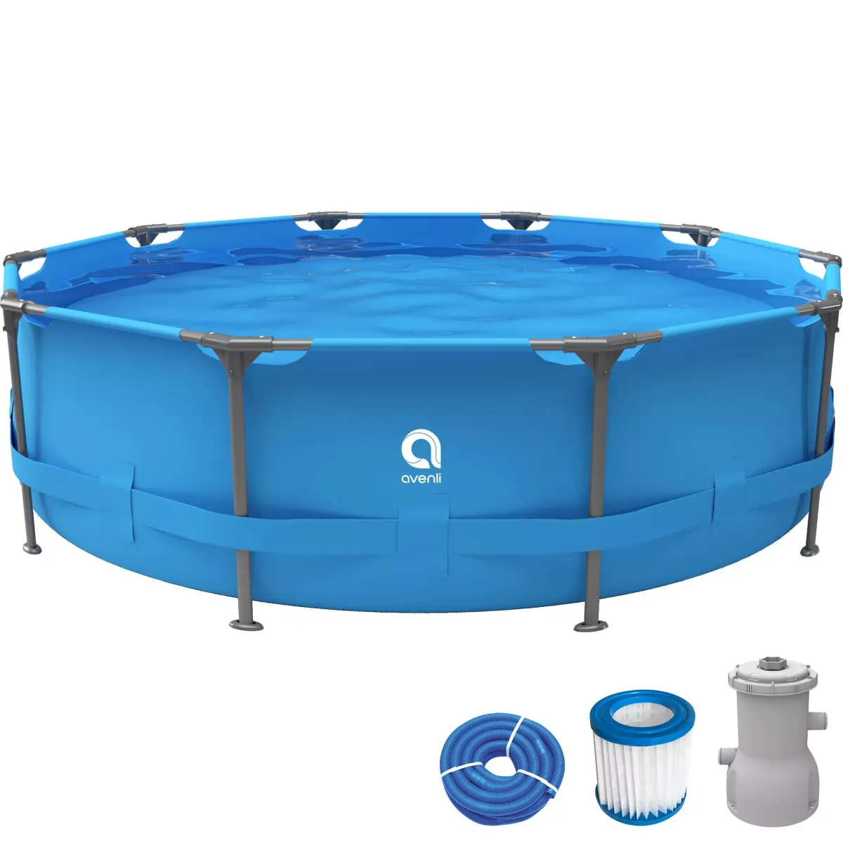 POOL Komplettset Framepool rund 305 x 76 cm blau mit Filterpumpe